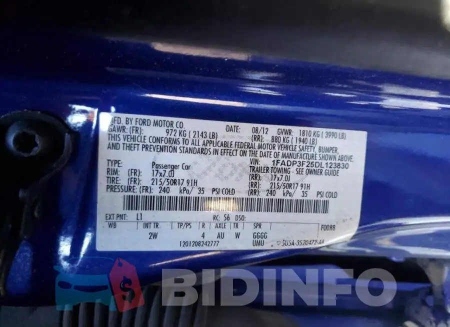 1FADP3F25DL123830 Photo# 10
