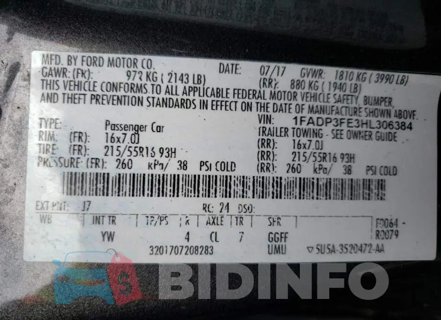 1FADP3FE3HL306384 Photo# 12