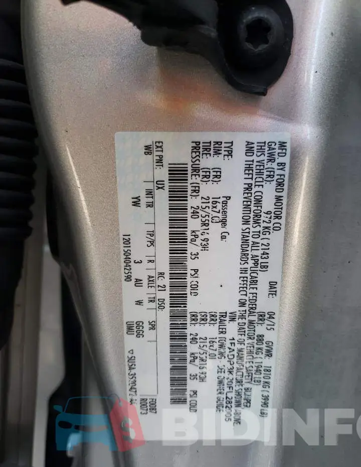 1FADP3K20FL282005 Photo# 10