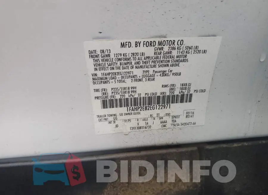 1FAHP2E82EG122971 Photo# 10