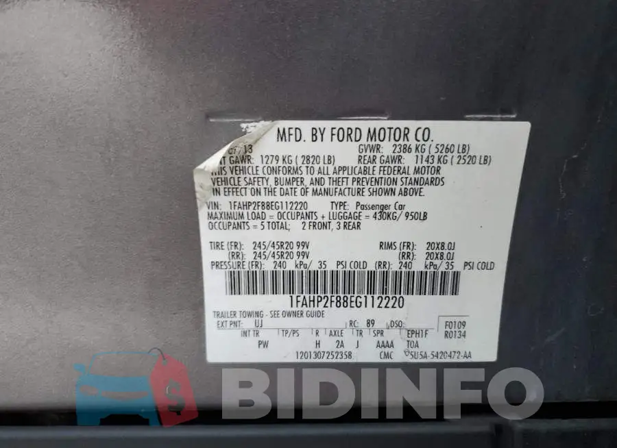 1FAHP2F88EG112220 Photo# 12