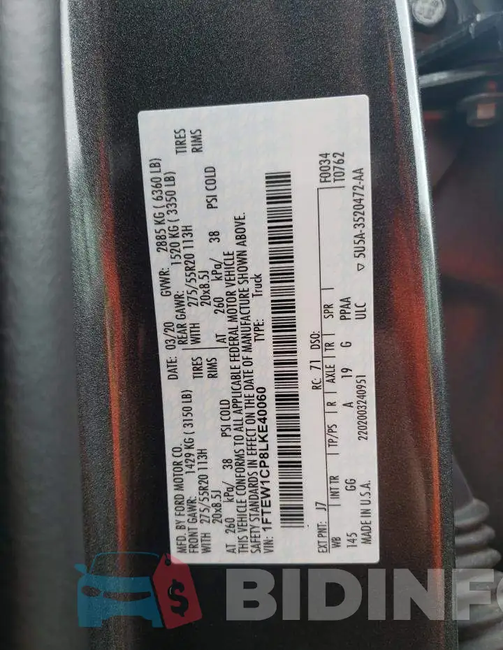 1FTEW1CP8LKE40060 Photo# 12