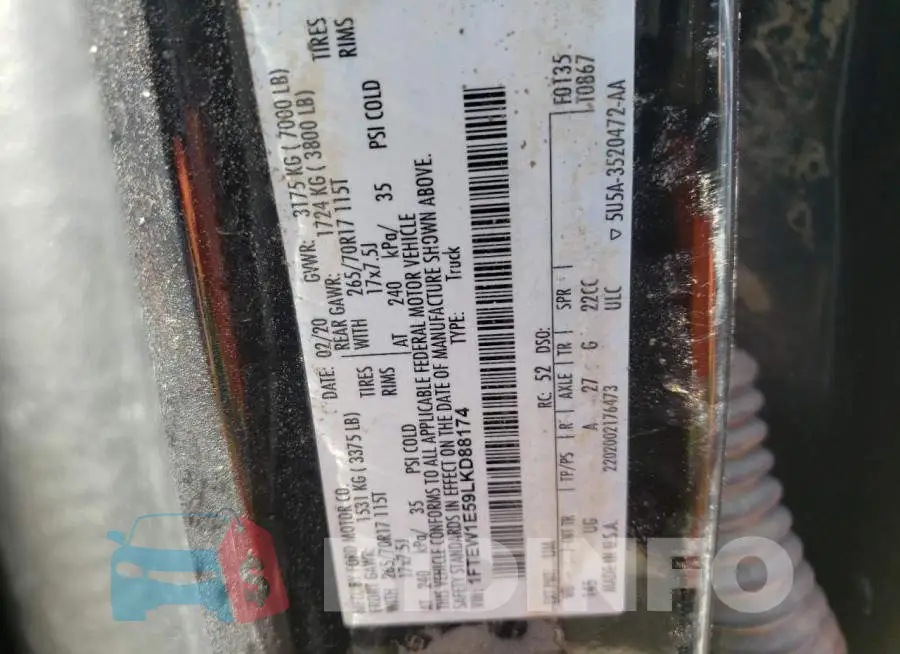 1FTEW1E59LKD88174 Photo# 10