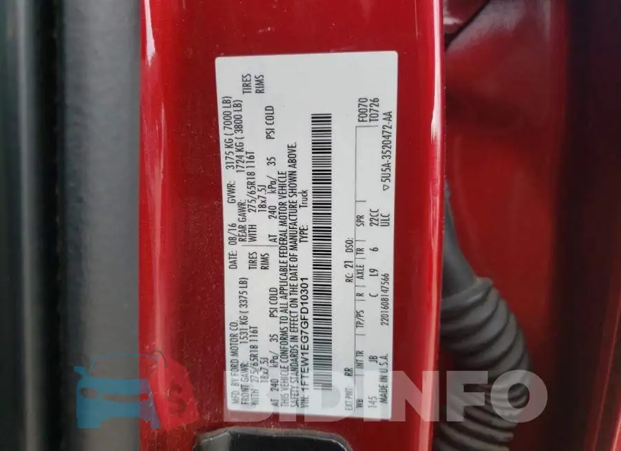1FTEW1EG7GFD10301 Photo# 10