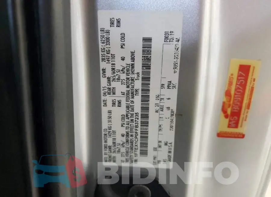 1FTEX1CP0FFB37235 Photo# 12
