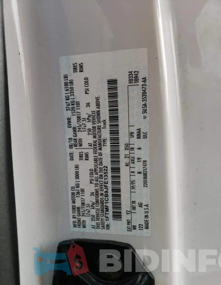 1FTMF1CB9JFE13522 Photo# 10