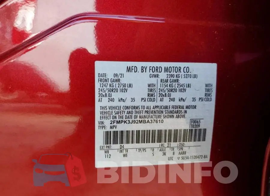 2FMPK3J92MBA37610 Photo# 10