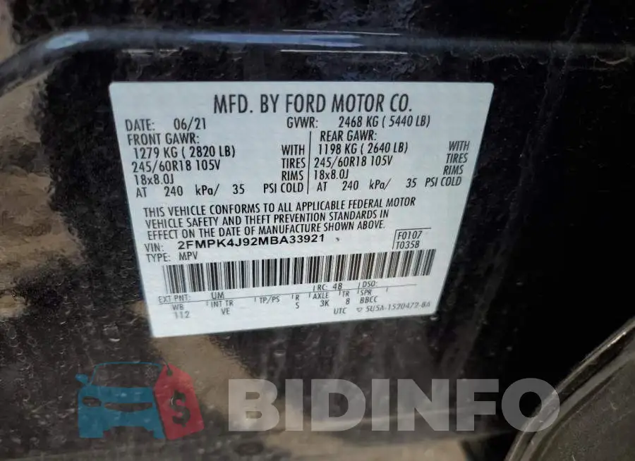 2FMPK4J92MBA33921 Photo# 10