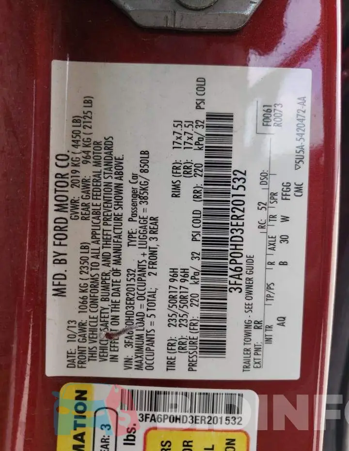 3FA6P0HD3ER201532 Photo# 10