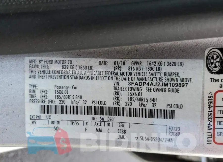 3FADP4AJ2JM109897 Photo# 10