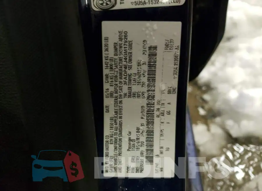 3FADP4EJ4GM179260 Photo# 12