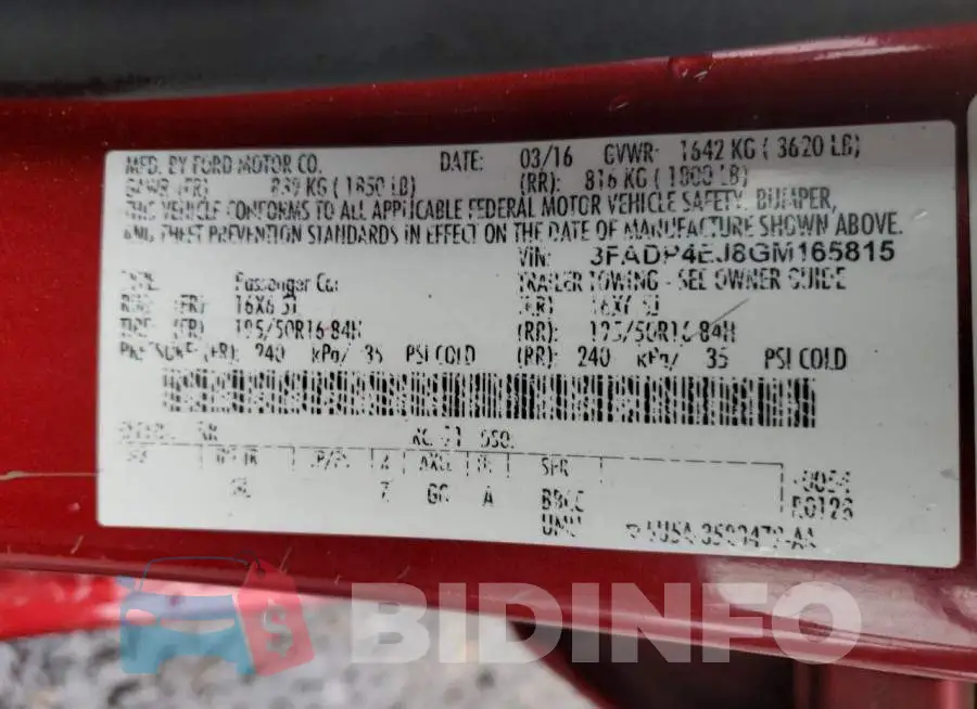 3FADP4EJ8GM165815 Photo# 12