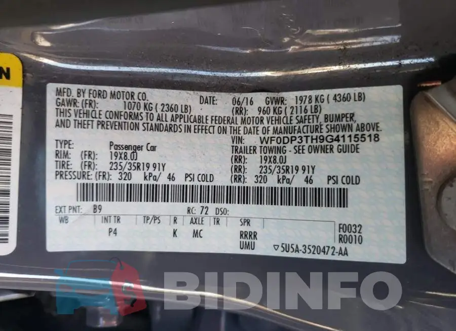 WF0DP3TH9G4115518 Photo# 13