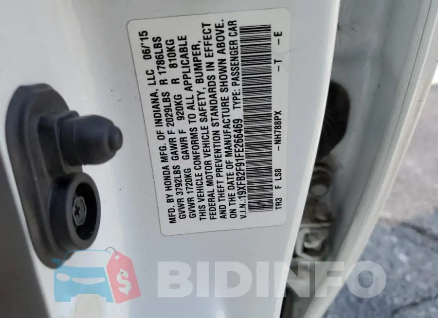 19XFB2F91FE266469 Photo# 10