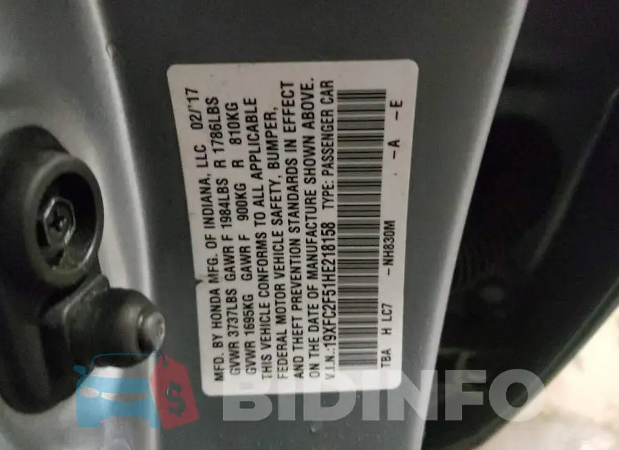 19XFC2F51HE218158 Photo# 13