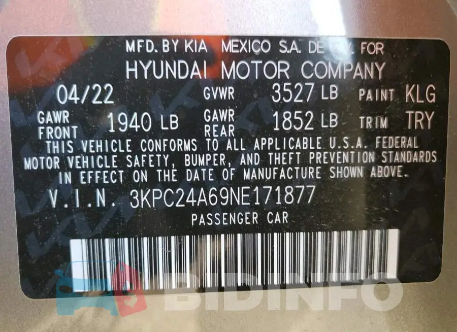 3KPC24A69NE171877 Photo# 12