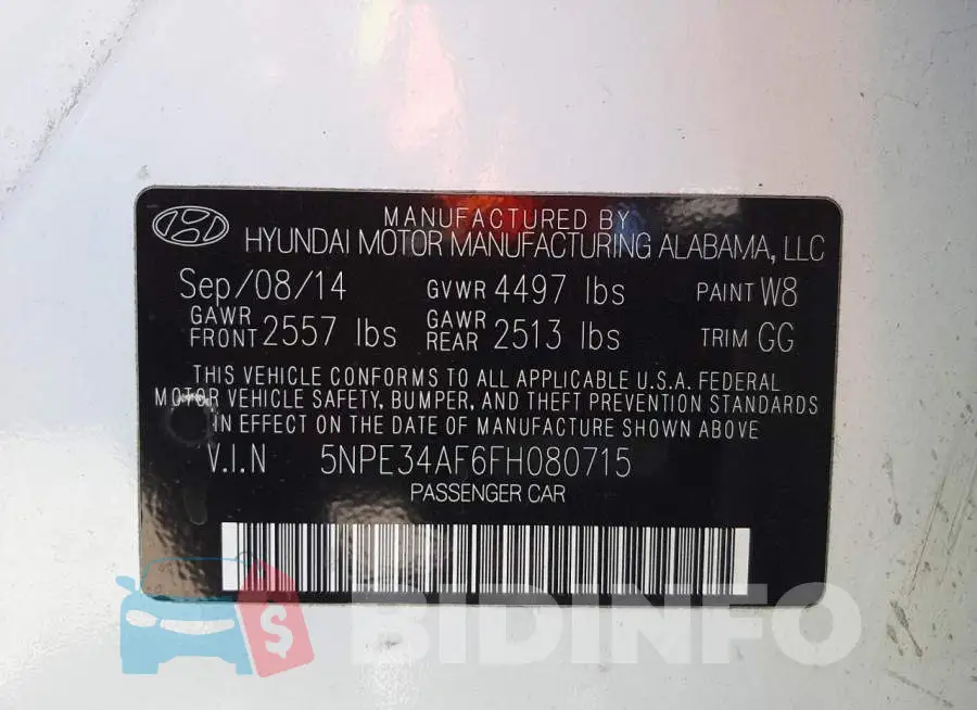 5NPE34AF6FH080715 Photo# 10