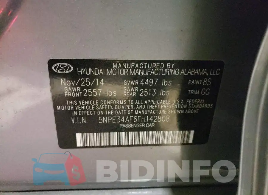 5NPE34AF6FH142808 Photo# 12