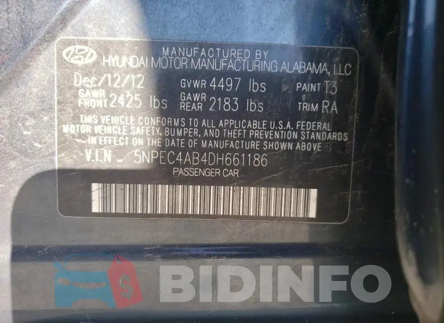 5NPEC4AB4DH661186 Photo# 12
