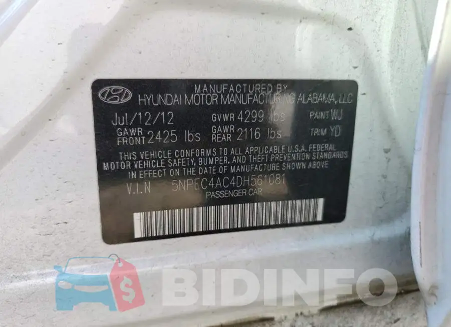 5NPEC4AC4DH561081 Photo# 13