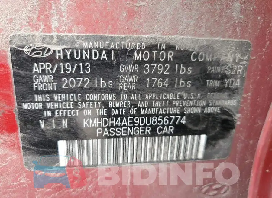 KMHDH4AE9DU856774 Photo# 12