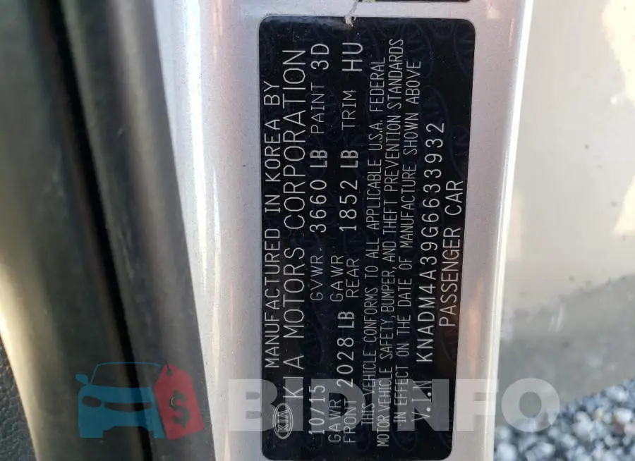 KNADM4A39G6633932 Photo# 13