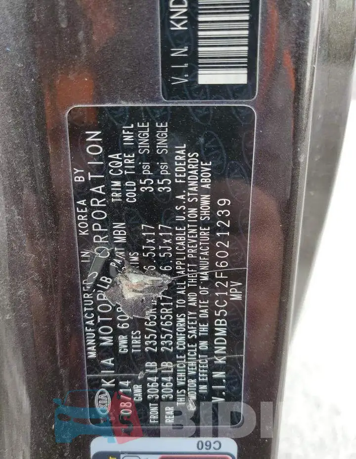 KNDMB5C12F6021239 Photo# 13