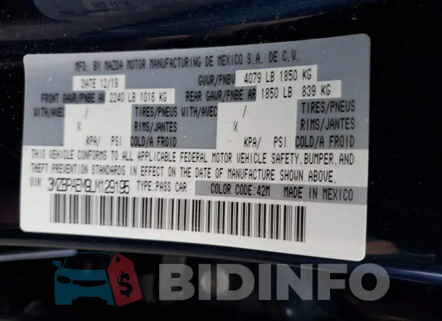 3MZBPAEM9LM129195 Photo# 12