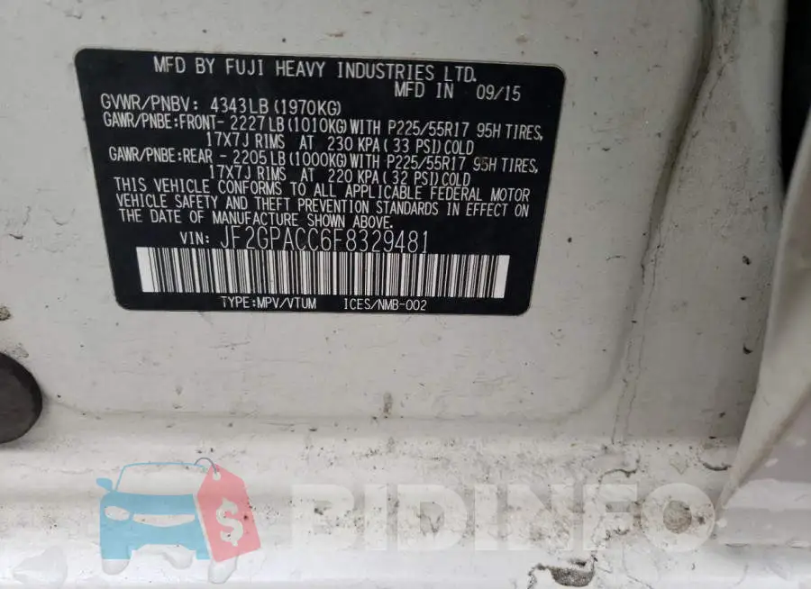 JF2GPACC6F8329481 Photo# 13
