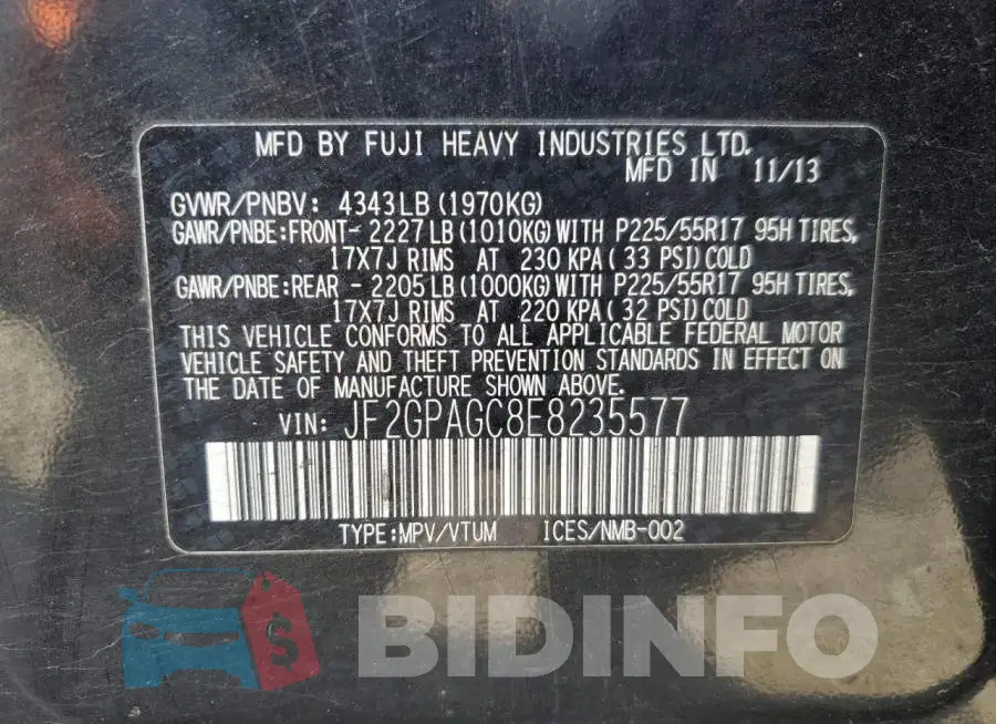 JF2GPAGC8E8235577 Photo# 13