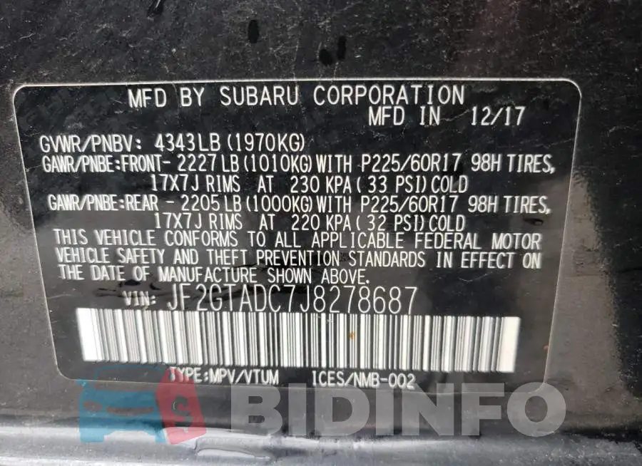 JF2GTADC7J8278687 Photo# 10