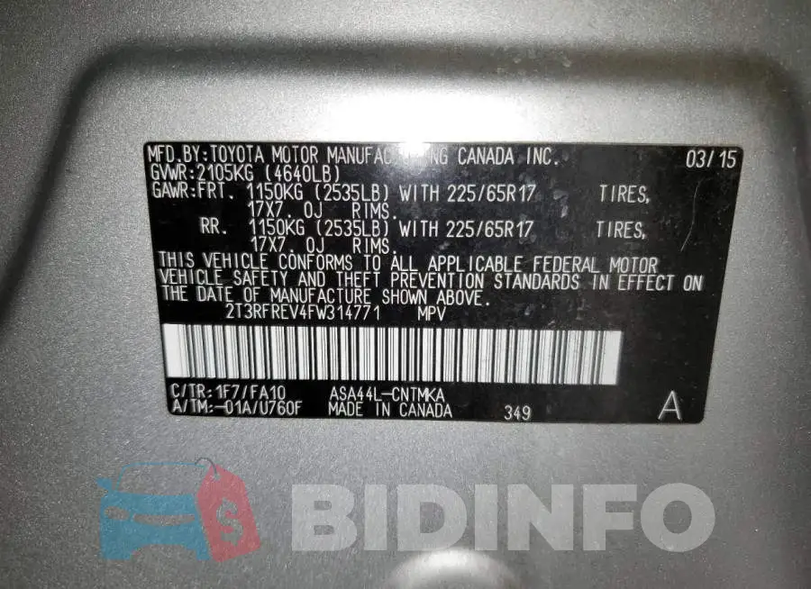 2T3RFREV4FW314771 Photo# 10