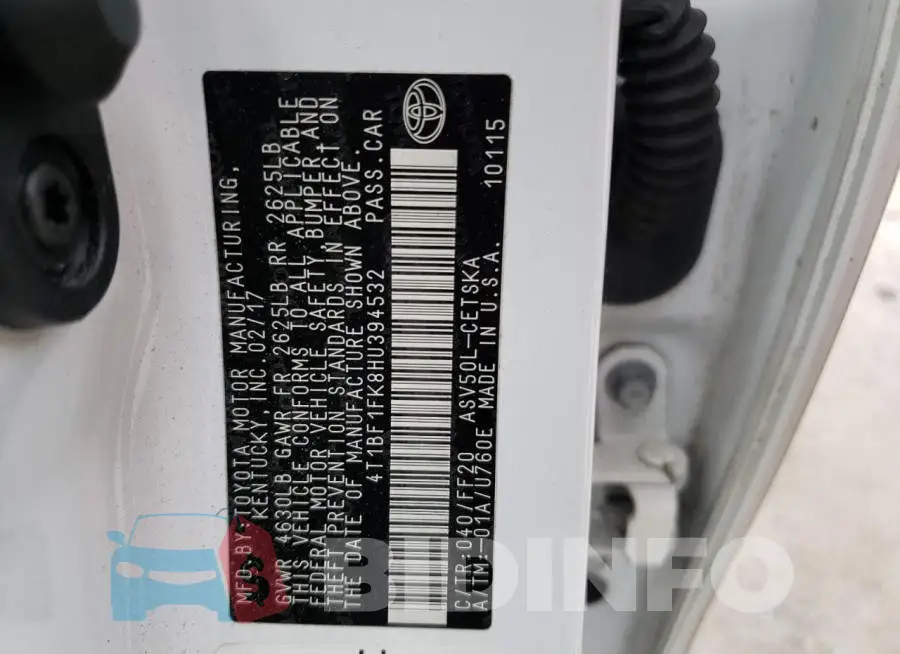 4T1BF1FK8HU394532 Photo# 13