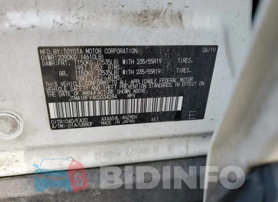 JTMA1RFV4KD034284 Photo# 10