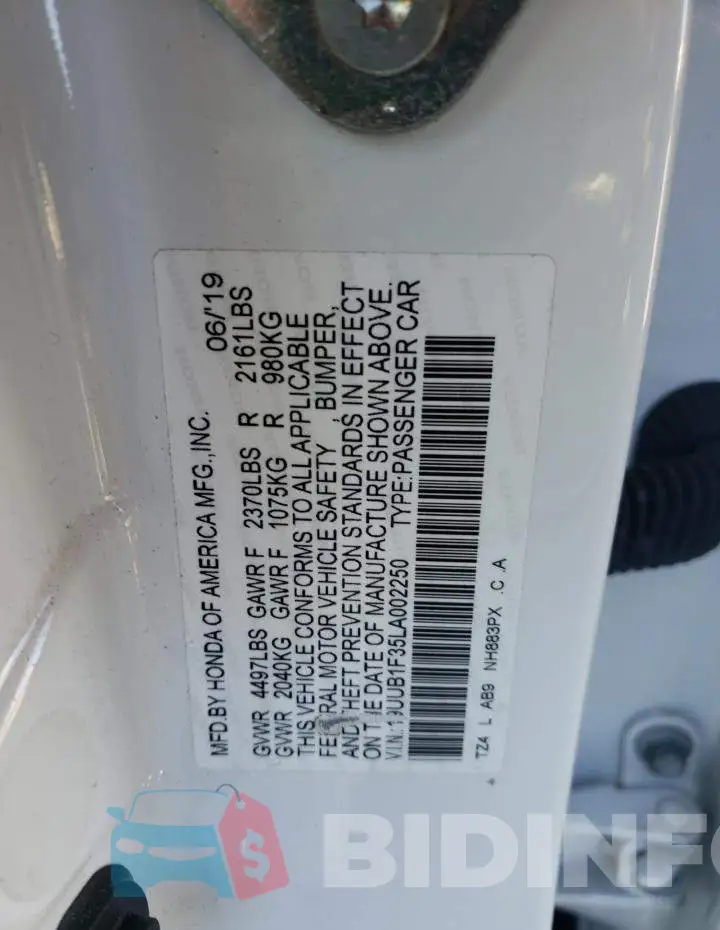 19UUB1F35LA002250 Photo# 10