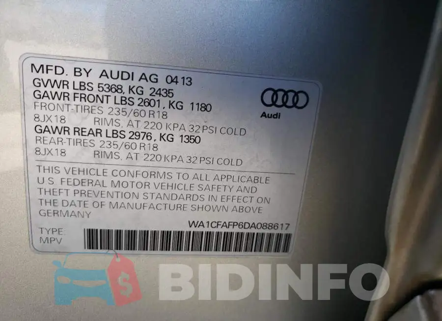 WA1CFAFP6DA088617 Photo# 10