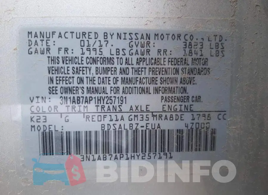 3N1AB7AP1HY257191 Photo# 12