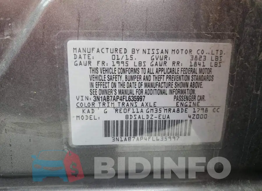 3N1AB7AP4FL635997 Photo# 12