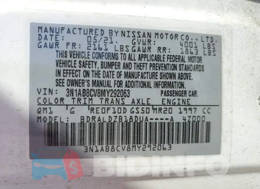 3N1AB8CV8MY292063 Photo# 12