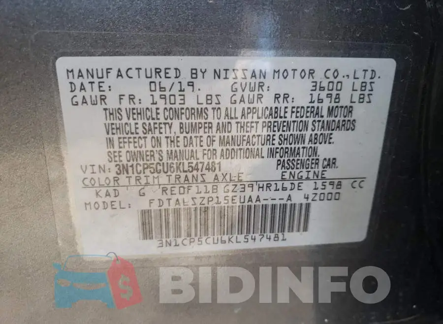 3N1CP5CU6KL547481 Photo# 10