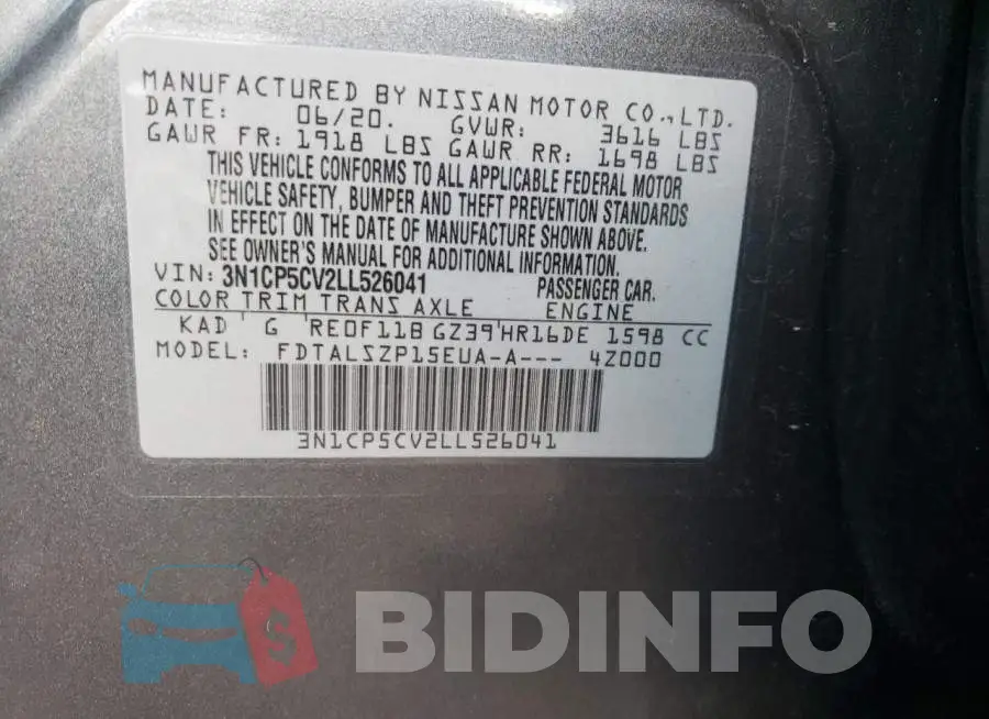 3N1CP5CV2LL526041 Photo# 13