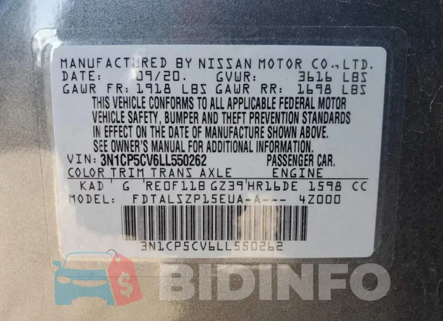 3N1CP5CV6LL550262 Photo# 13