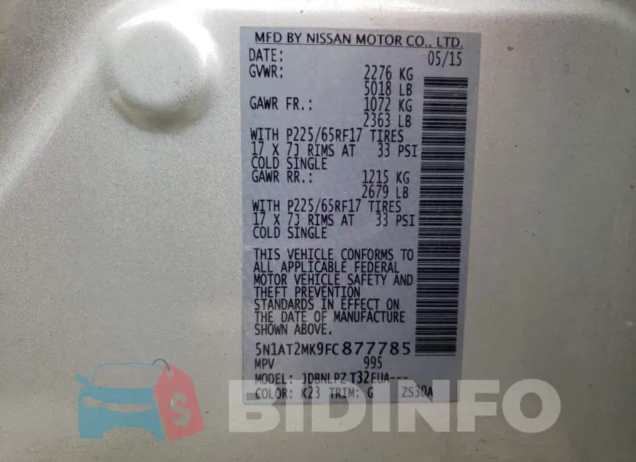 5N1AT2MK9FC877785 Photo# 12