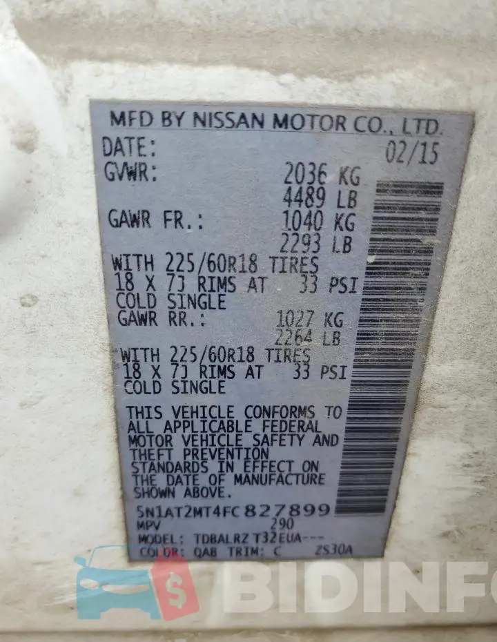 5N1AT2MT4FC827899 Photo# 12
