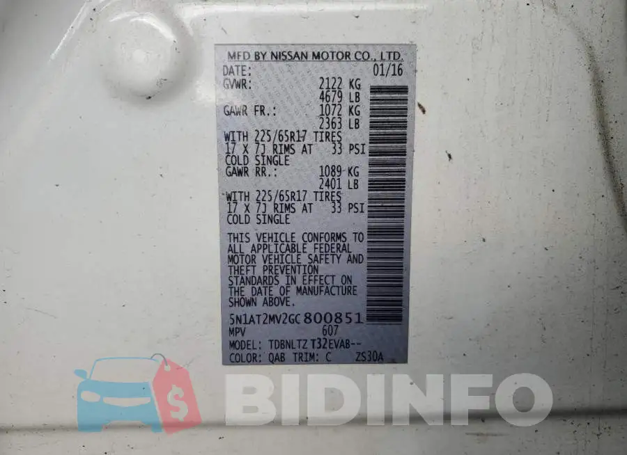 5N1AT2MV2GC800851 Photo# 12