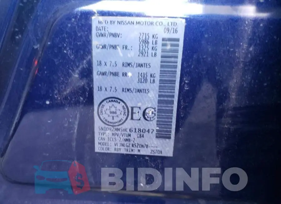 5N1DR2MM5HC618047 Photo# 10