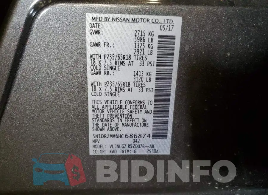 5N1DR2MM6HC686874 Photo# 10
