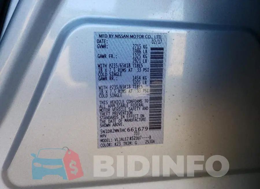 5N1DR2MN3HC661679 Photo# 10