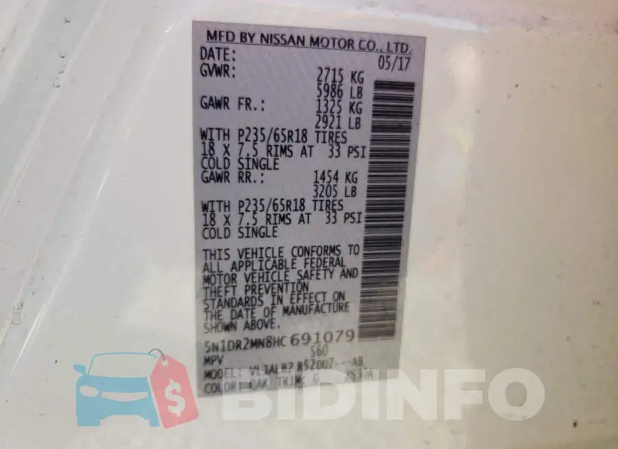 5N1DR2MN8HC691079 Photo# 10