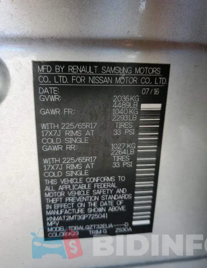 KNMAT2MT3GP725041 Photo# 12